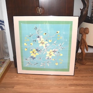 Malaysian Handmade Batik Silk Scarf Framed 100% Silk Hand-Drawn Malaysian Batik.