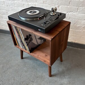 Record player stand, mid century turntable stand, vinyl record storage unit image 10