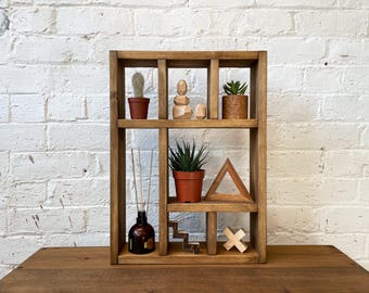 Rustic wooden Display Shelf: Apothecary Cabinet, Curio Organizer