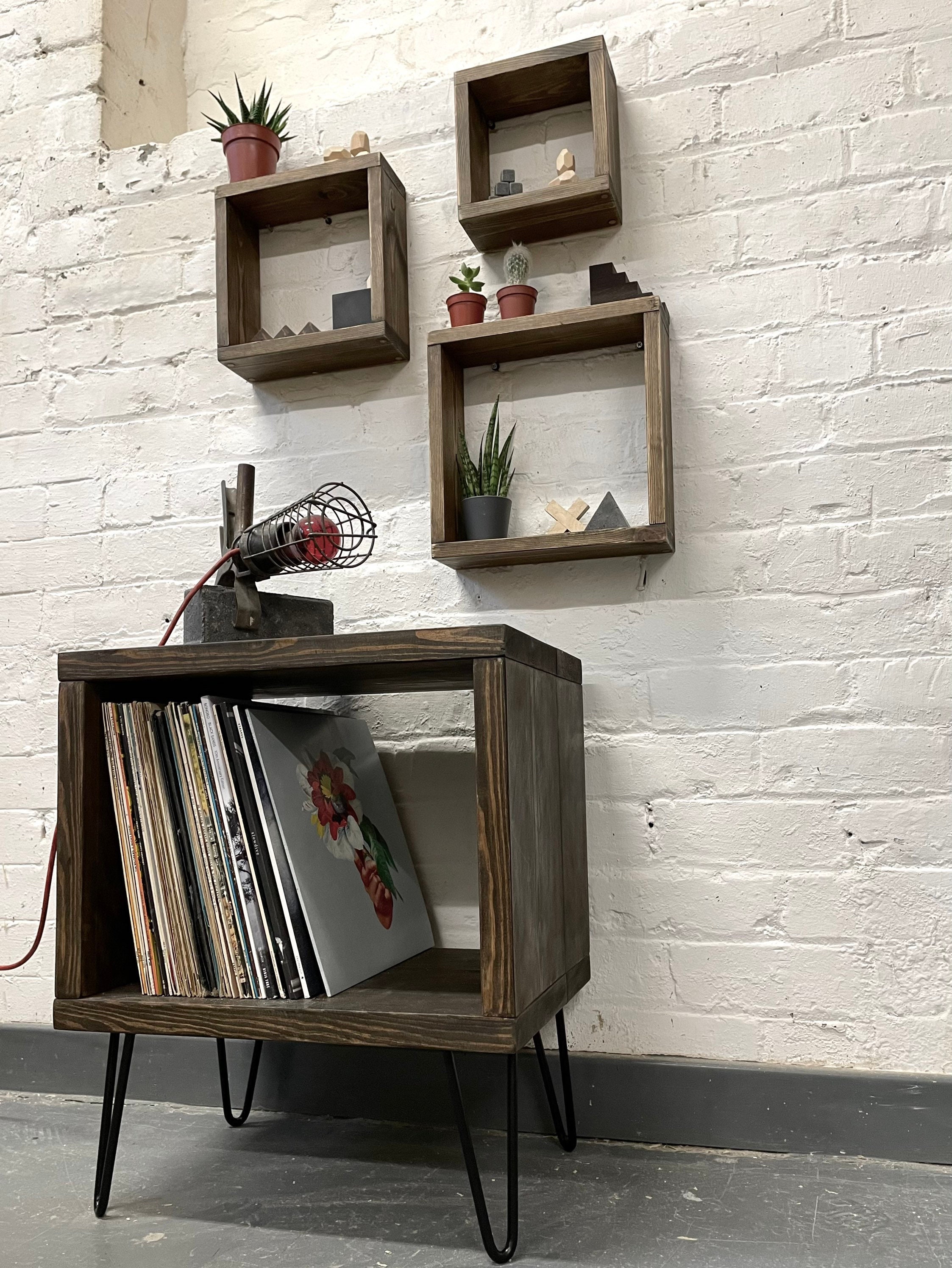 Wooden Cube Shelf Rustic Box Shelf Wall Hanging Square Etsy UK