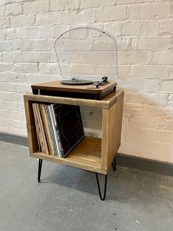 Record Player Stand Wooden Vinyl Storage Unit Turntable | Etsy UK