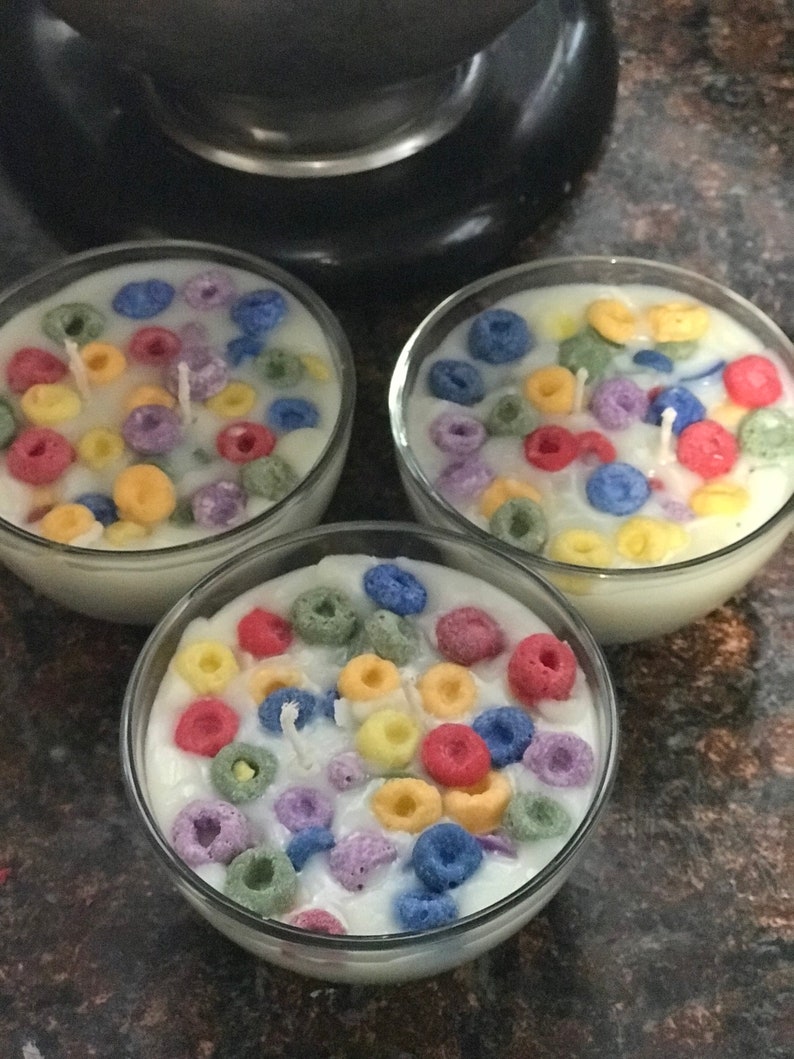 Froot Loop Scented Cereal Bowl Candle Etsy