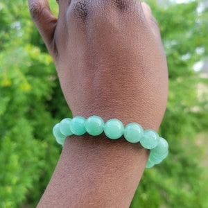 10mm Green Aventurine Beaded Bracelet