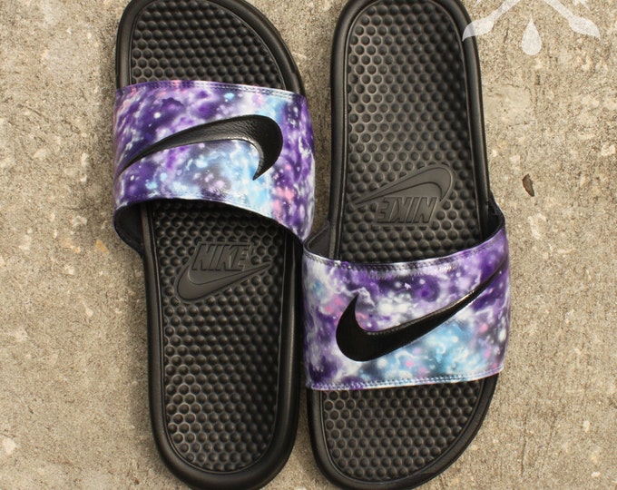 lilac nike slides