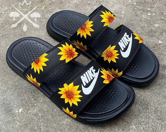 nike sunflower flip flops