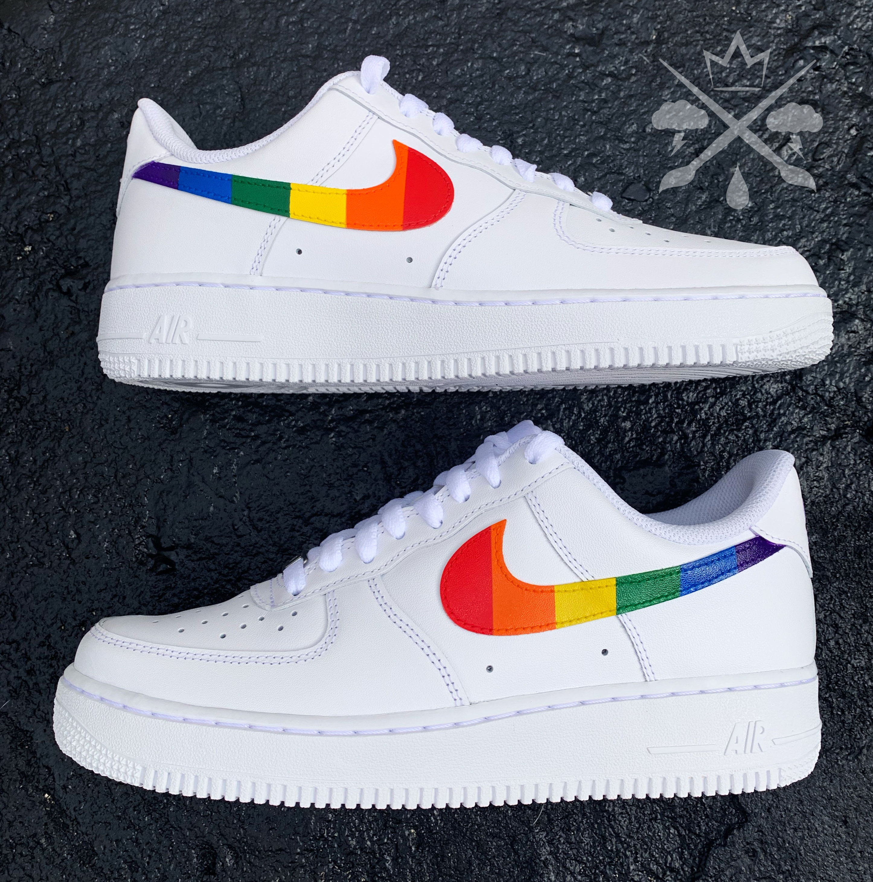 air force 1 with rainbow bottom