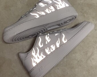 Reflective Flames Black Nike Air Force 1 Custom Air Force 1s 