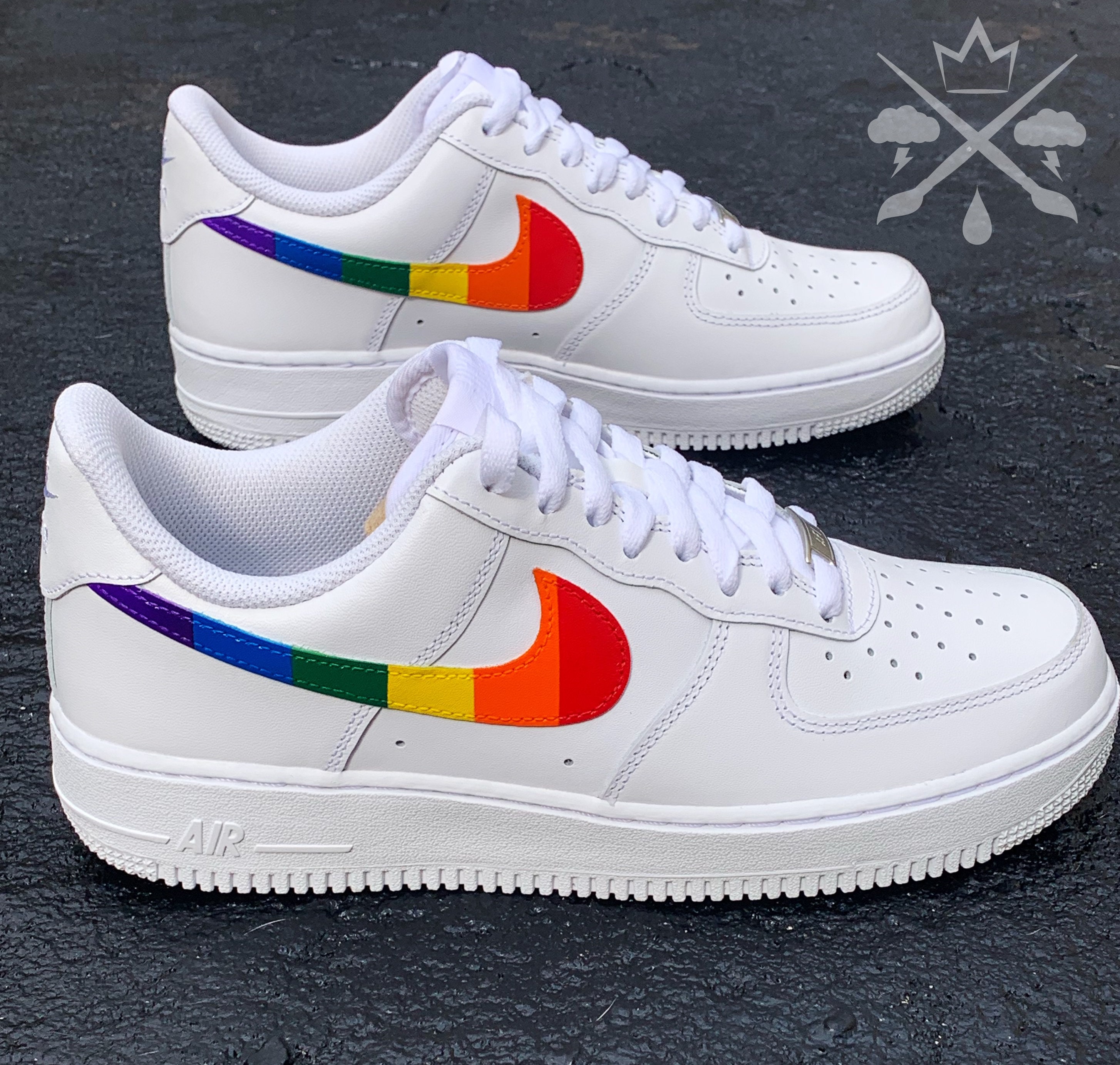 Rainbow Air Force 1 Nike Rainbow Sneakers Custom Air Force | Etsy