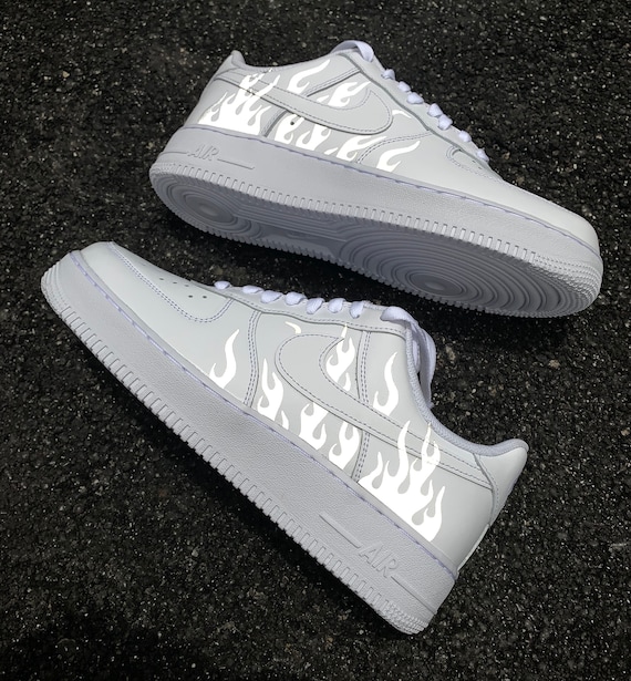 Reflective Flames White Nike Air Force 