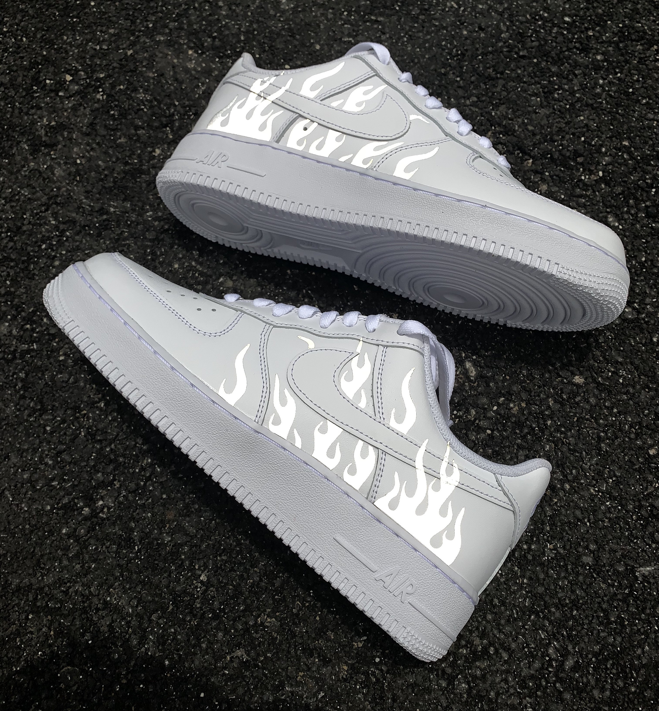 White Nike Airforce Reflective Tick