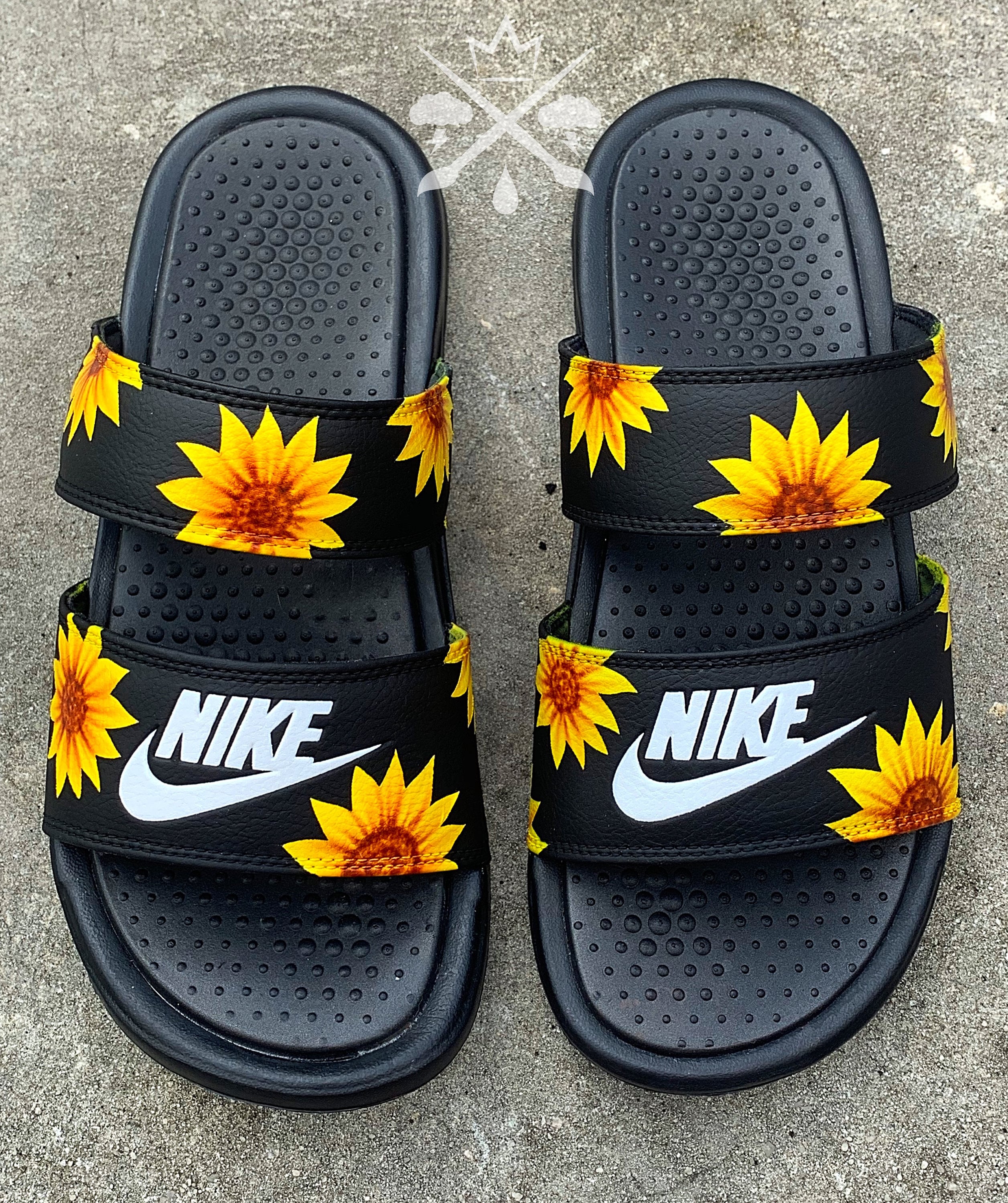 nike slides flower