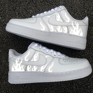 pendul kompakt rækkevidde Reflective Flames White Nike Air Force 1 Custom Air Force 1s | Etsy