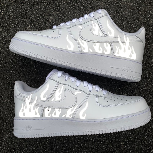 Reflective Flames Air Force 1 Custom Air Force 1s Etsy