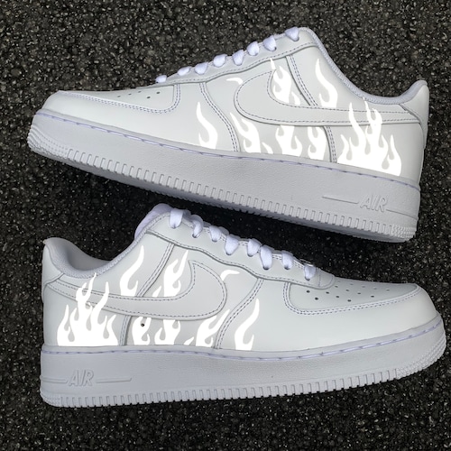 Tablet Vegetatie breng de actie Reflective Flames White Nike Air Force 1 Custom Air Force 1s - Etsy