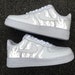 Reflective Flames White Nike Air Force 1 | Custom Air Force 1s One | 3m Reflective Fire Sneaker | Custom AF1 | Reflective Shoes 