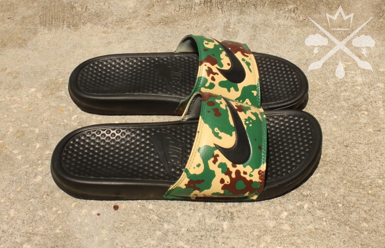 grey camo nike slides