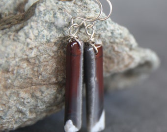 Agate and Sterling Earrings