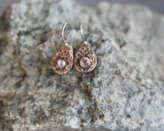 Dainty Teardrop Moonstone and Fine Silver Earrings