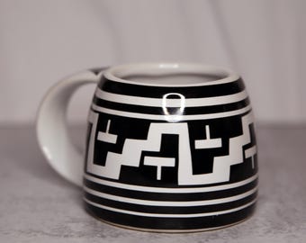 The Treasure Chest Las Cruces NM Aztec Black White Coffee Mug No. 8 1998