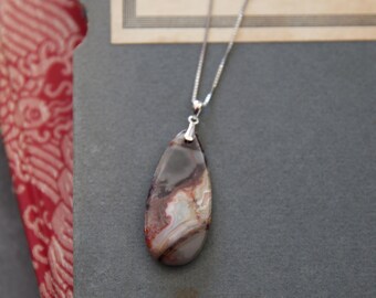 Whispering Earth Mexican Agate and Sterling Necklace