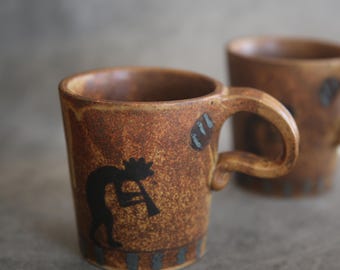 Flat Earth Pottery Kokopeli Mug Set