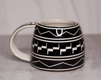 The Treasure Chest Las Cruces NM Aztec Black White Coffee Mug No. 6 1998