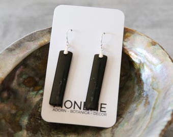 Black Obsidian and Sterling Silver Earrings