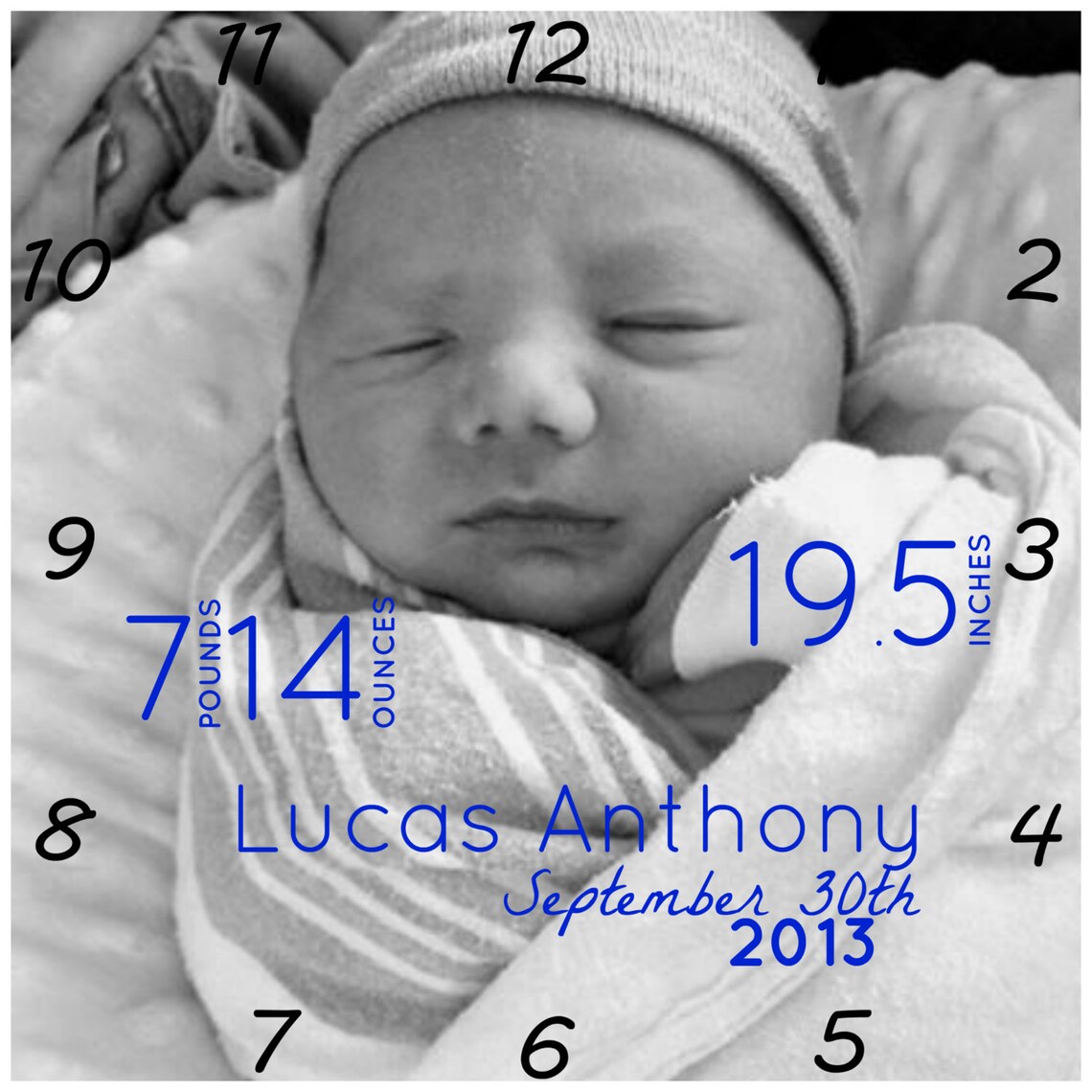 Birth Announcement Clock Personalized Baby Clock Birth Etsy