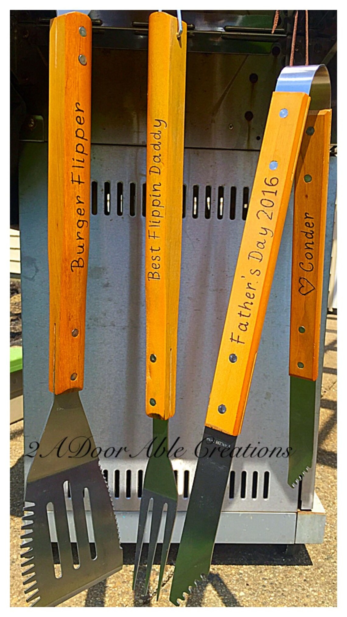 Grill Utensil Set Personalized Grill Utensils Father's Etsy