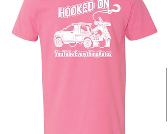 You Tube Everything Auto Autos Men’s T Shirt Pink Hooked On Everything Autos 100% Cotton