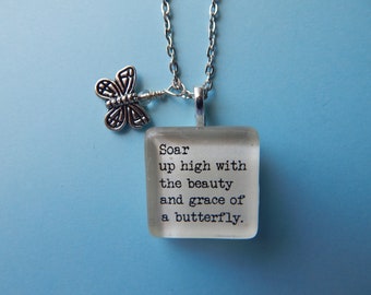 Soar up high with the beauty and Grace of a Butterfly Necklace/Pendant with Bee charm