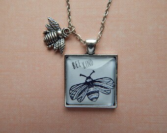 Bee Kind Necklace/Pendant with Bee charm