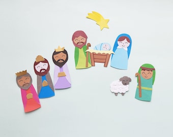 DIY Nativity Scene Paper Craft with PDF Template and Instructions