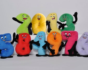 Set of 0 - 9 Posable Puppet Numbers - 10 inches Tall