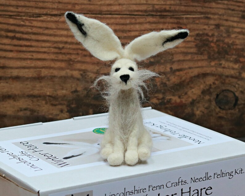 Hare Needle Felting Kit Winter Hare Felt Kit Beginners Etsy UK