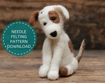 Needle Felting Dog Pattern – DIY Craft Tutorial (PDF)