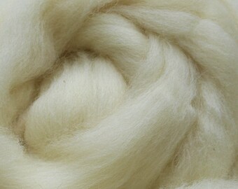 White needle felting wool - Jacob felting wool natural roving - Natural white wool top for needle felting - British needle felting wool