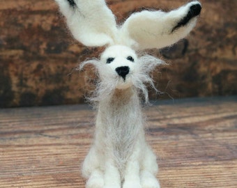 Winter Hare felting pattern with video tutorials - Instant download needle felting pattern