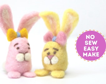 Easter Bunny Needle Felting Pattern Download Plus Online Video Tutorial - Quick to make and great for even the most nervous beginners