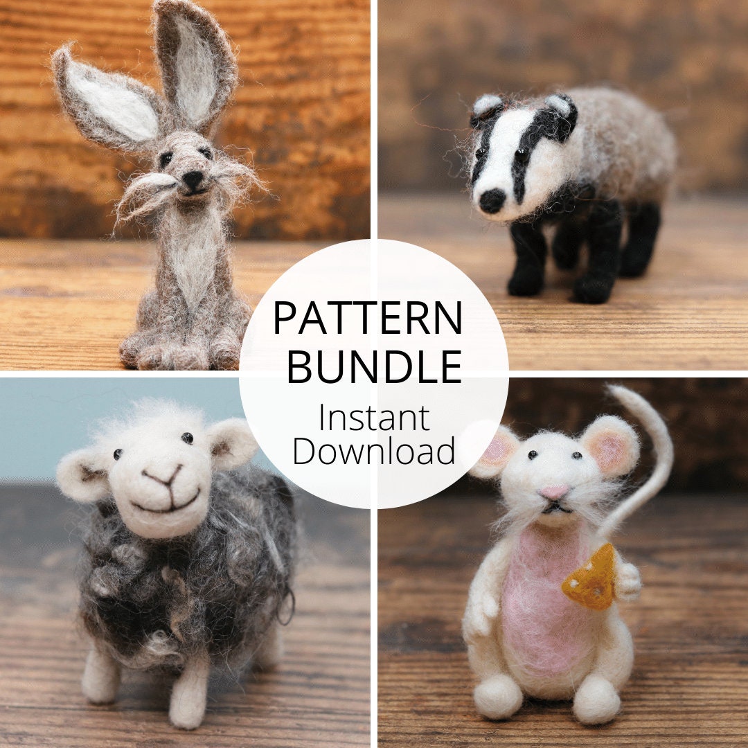 Needle Felting Patterns for Beginners, Instant Download, 4 for the ...