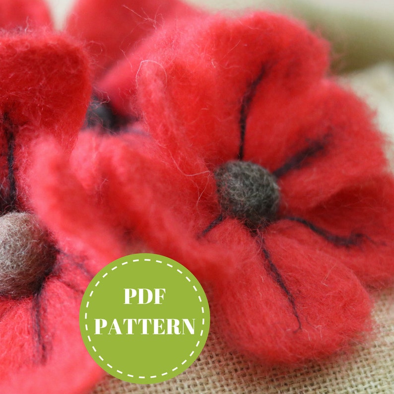 Needle Felting Pattern Poppy/flower for Beginners and Beyond Etsy Canada
