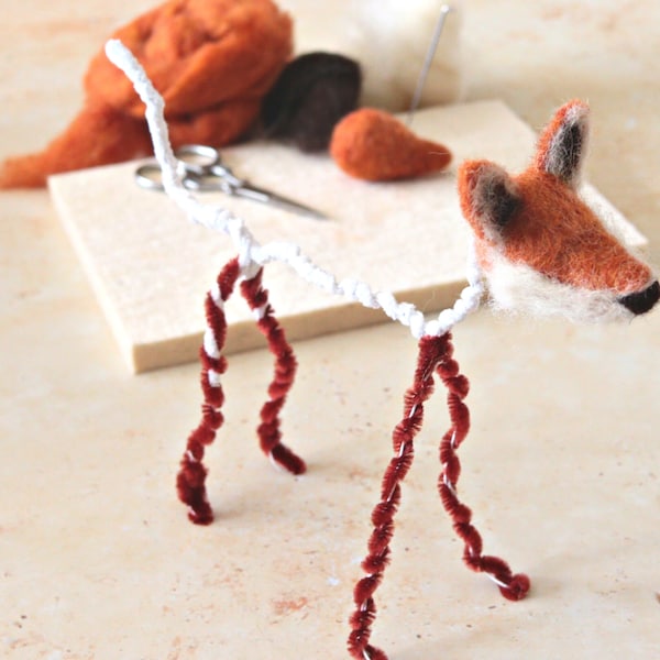 Wire Armature Size Guide And Template Download For Needle Felted Fox/Dog - Make a realistic needle felted fox or dog using wire