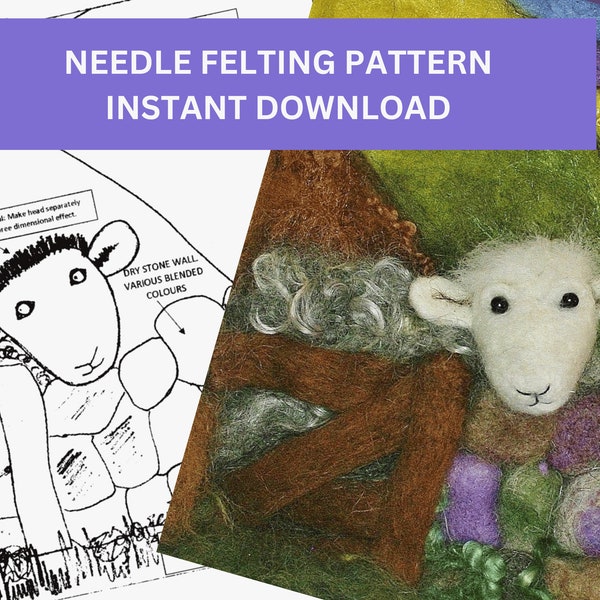 Needle Felting Pattern Template, Instant Download,  Ideal if you just want the picture template and size guide