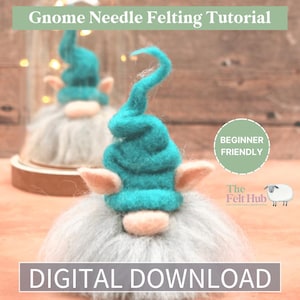 Gnome Needle Felting Pattern, Instant download, Start needle felting today!