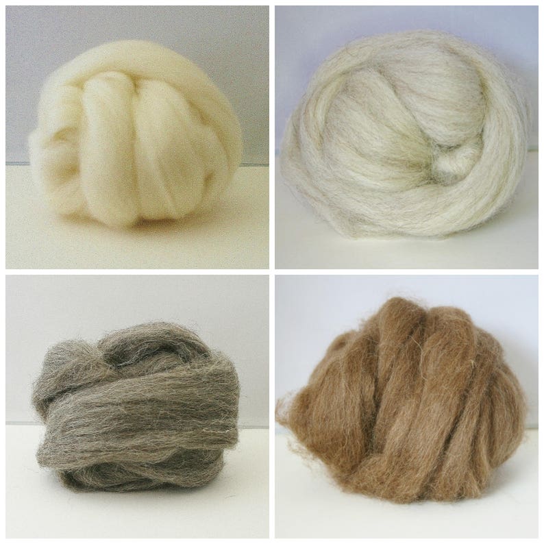 Natural Needle Felting Wool Bundle Undyed 125g British Etsy UK