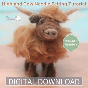Highland Cow Needle Felting Pattern