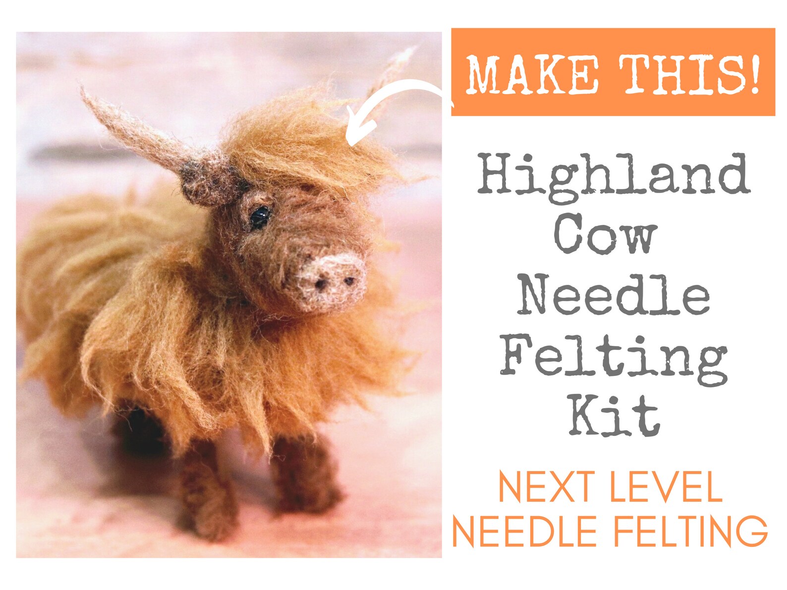 Highland Cow Needle Felting Kit British Felting Wool Etsy UK