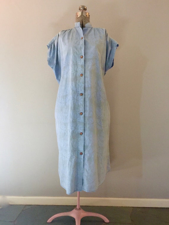 Vintage Womens Batik Dress Muumuu Pockets Large Ha