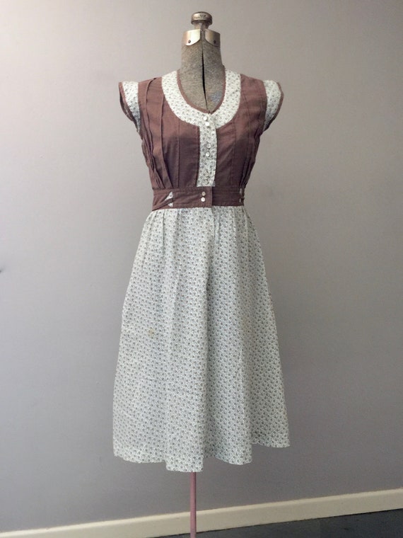 Prairie Dress 70s Clothing Midi Vintage XS