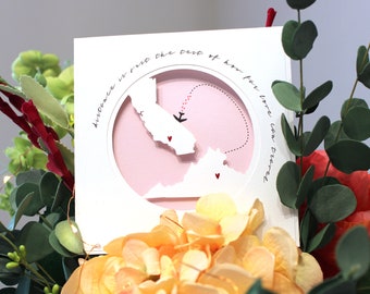 Saint Valentin Design / / vous manquez longue Distance relation état personnalisé fait main carte / / anniversaire, anniversaire, Rose, rouge